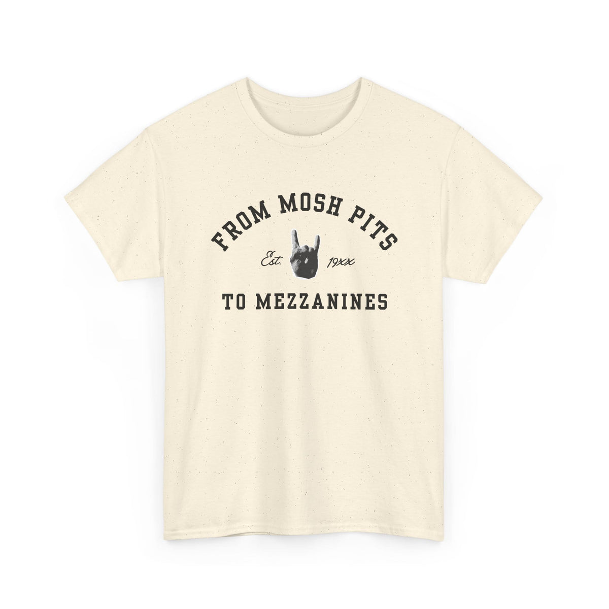 From Mosh Pits To Mezzanines Varsity Tee S / Natural