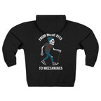 From Mosh Pits to Mezzanines Zip-up Hoodie UK S / Black