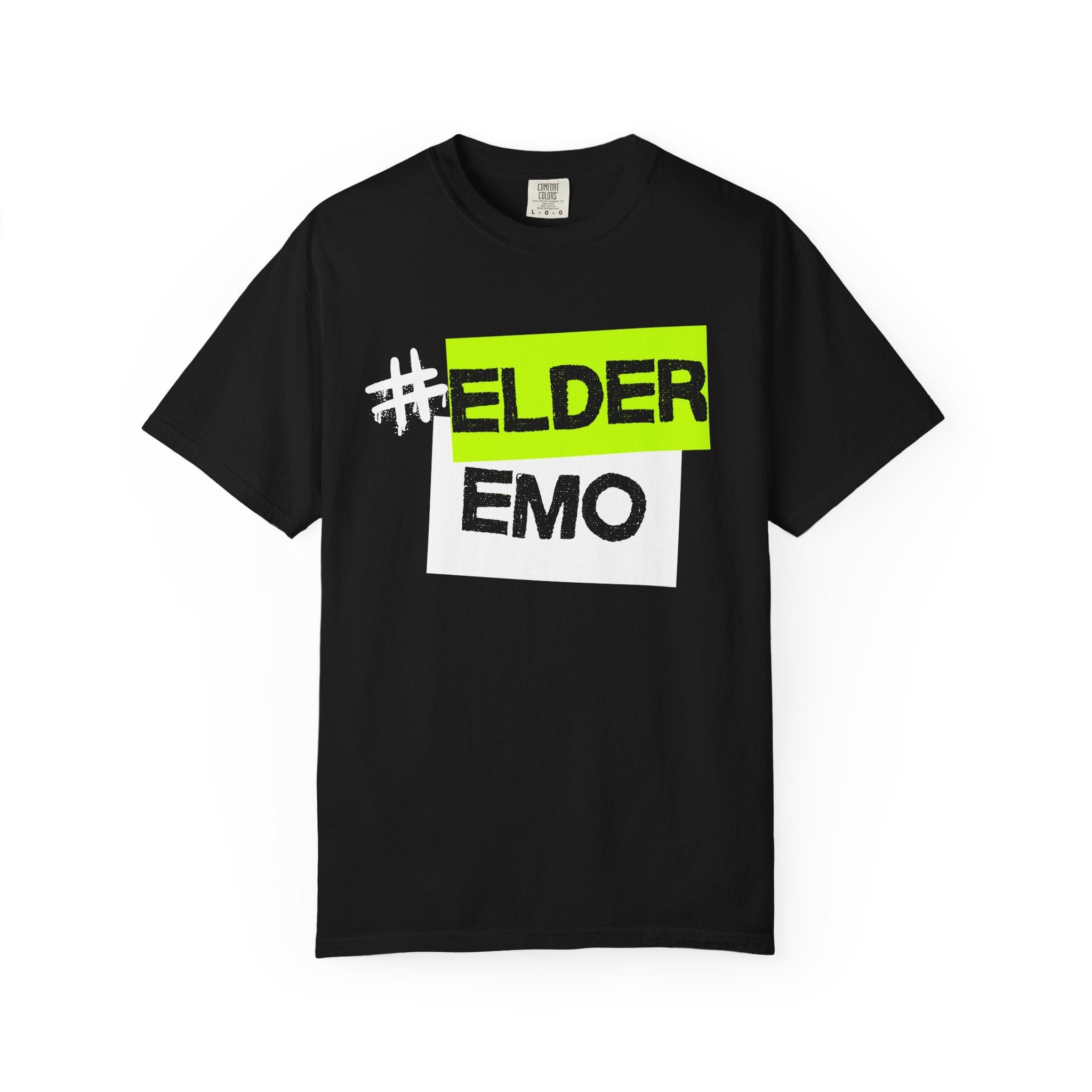 hashtag elder emo Tee on Comfort Colors Black / S