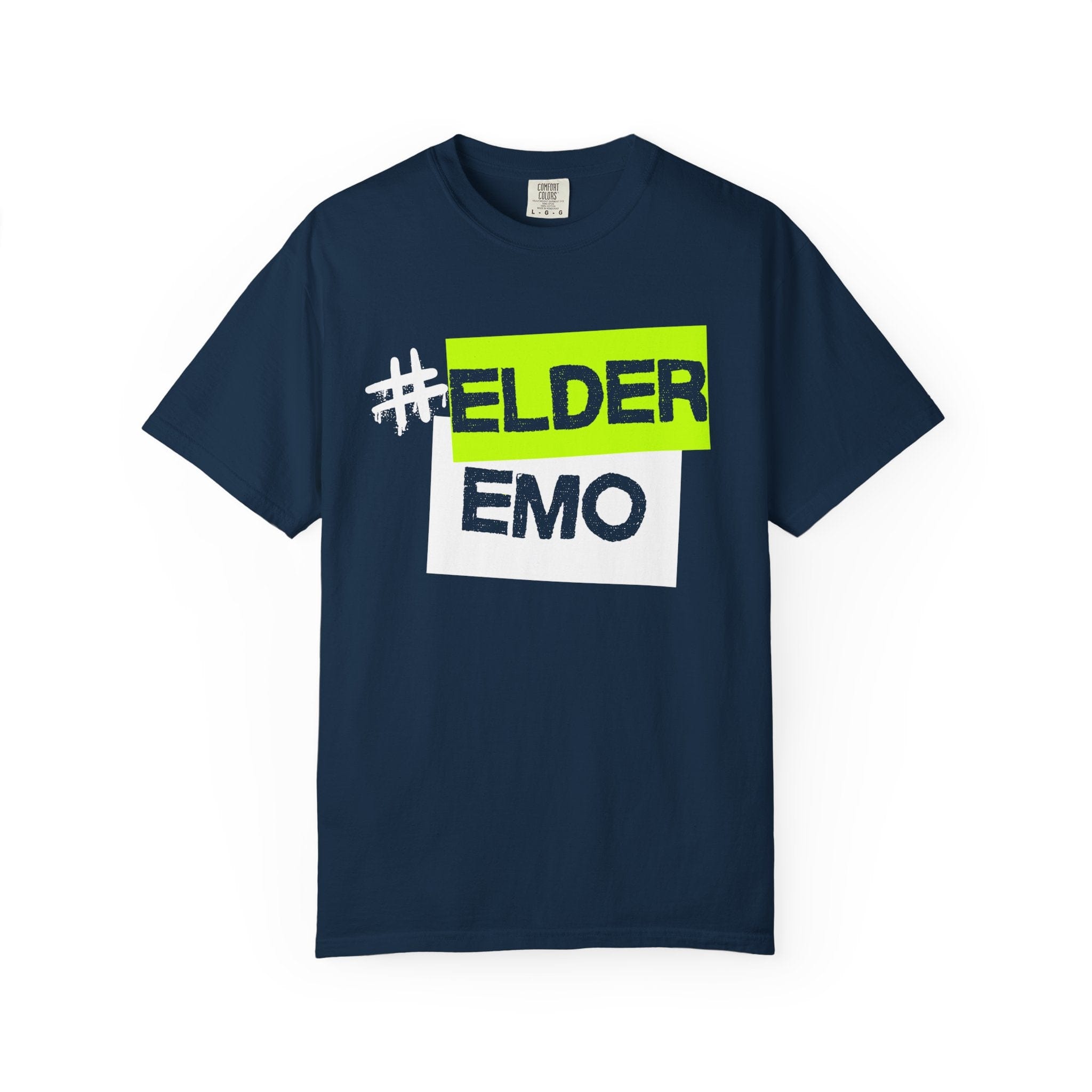 hashtag elder emo Tee on Comfort Colors True Navy / S