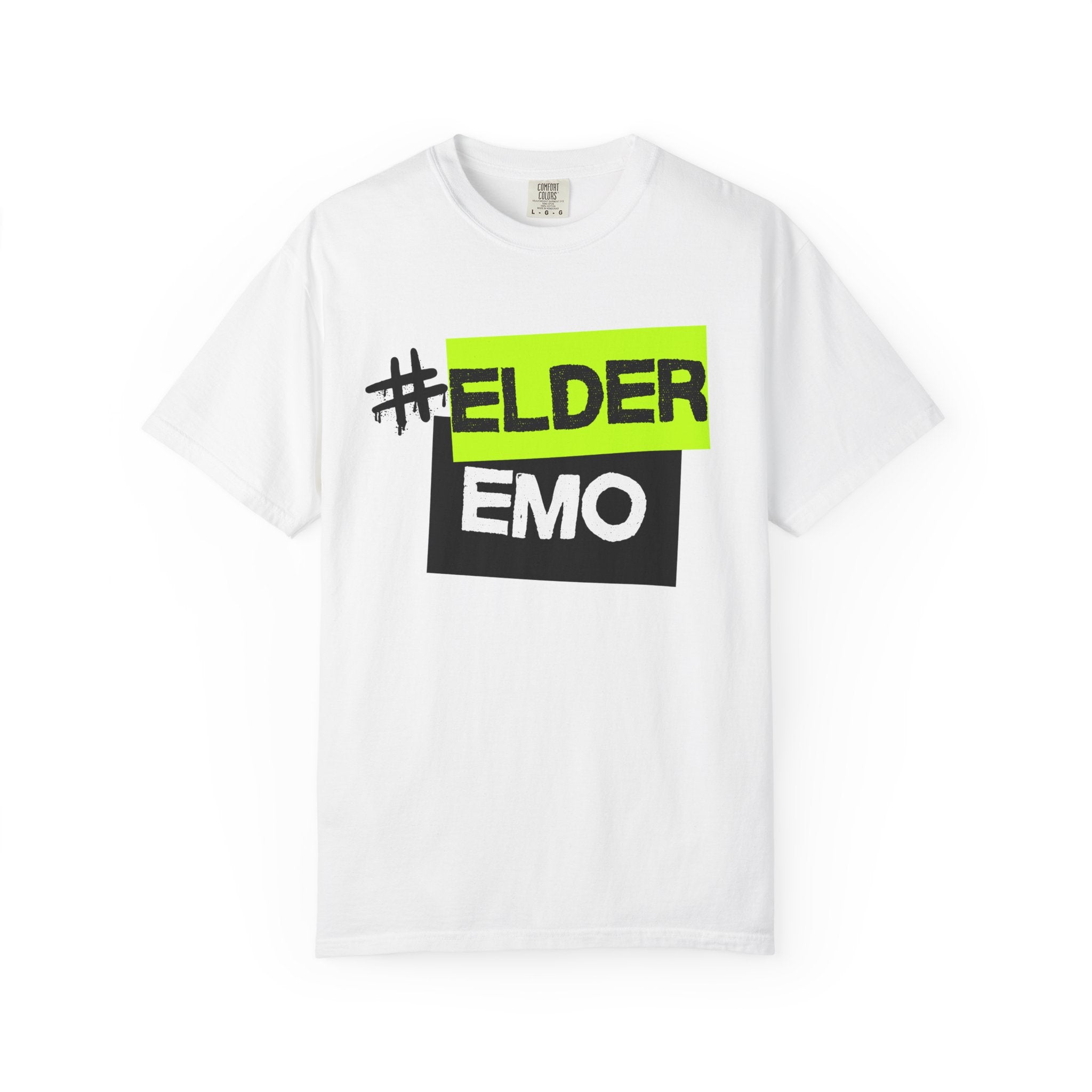 hashtag elder emo Tee on Comfort Colors White / S