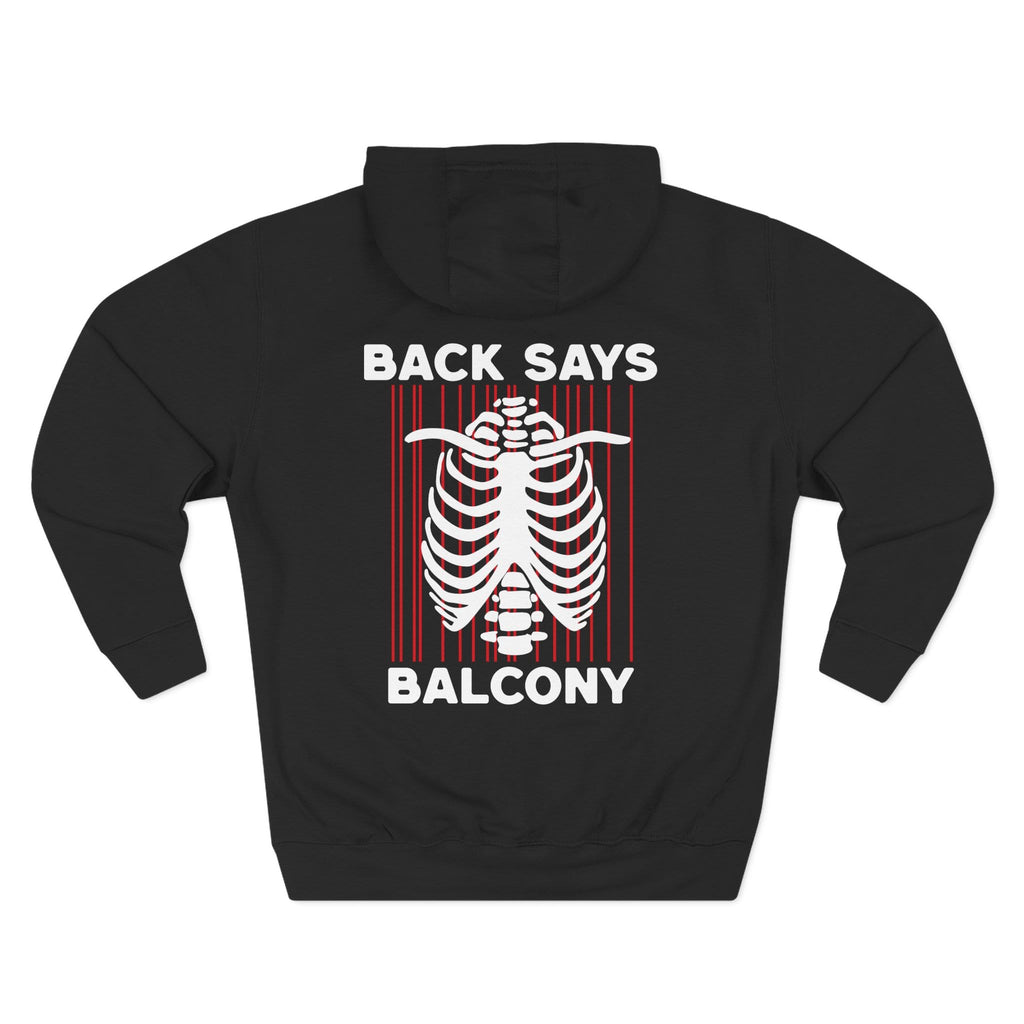 Heart Says Pit Back Says Balcony Hoodie S / Black