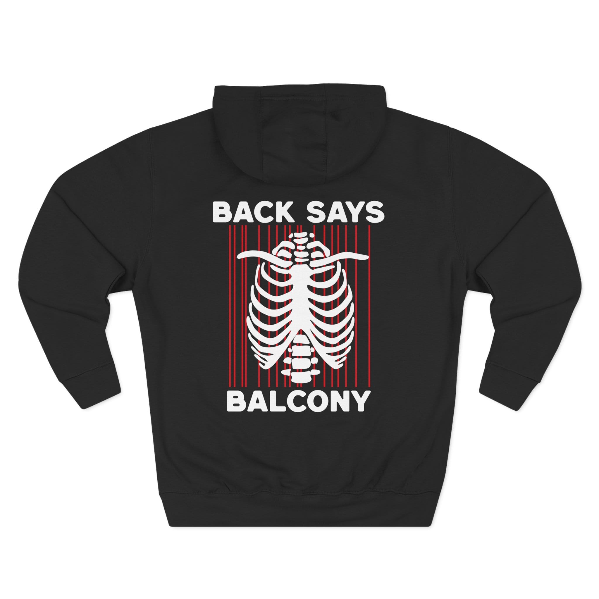 Heart Says Pit Back Says Balcony Hoodie S / Black