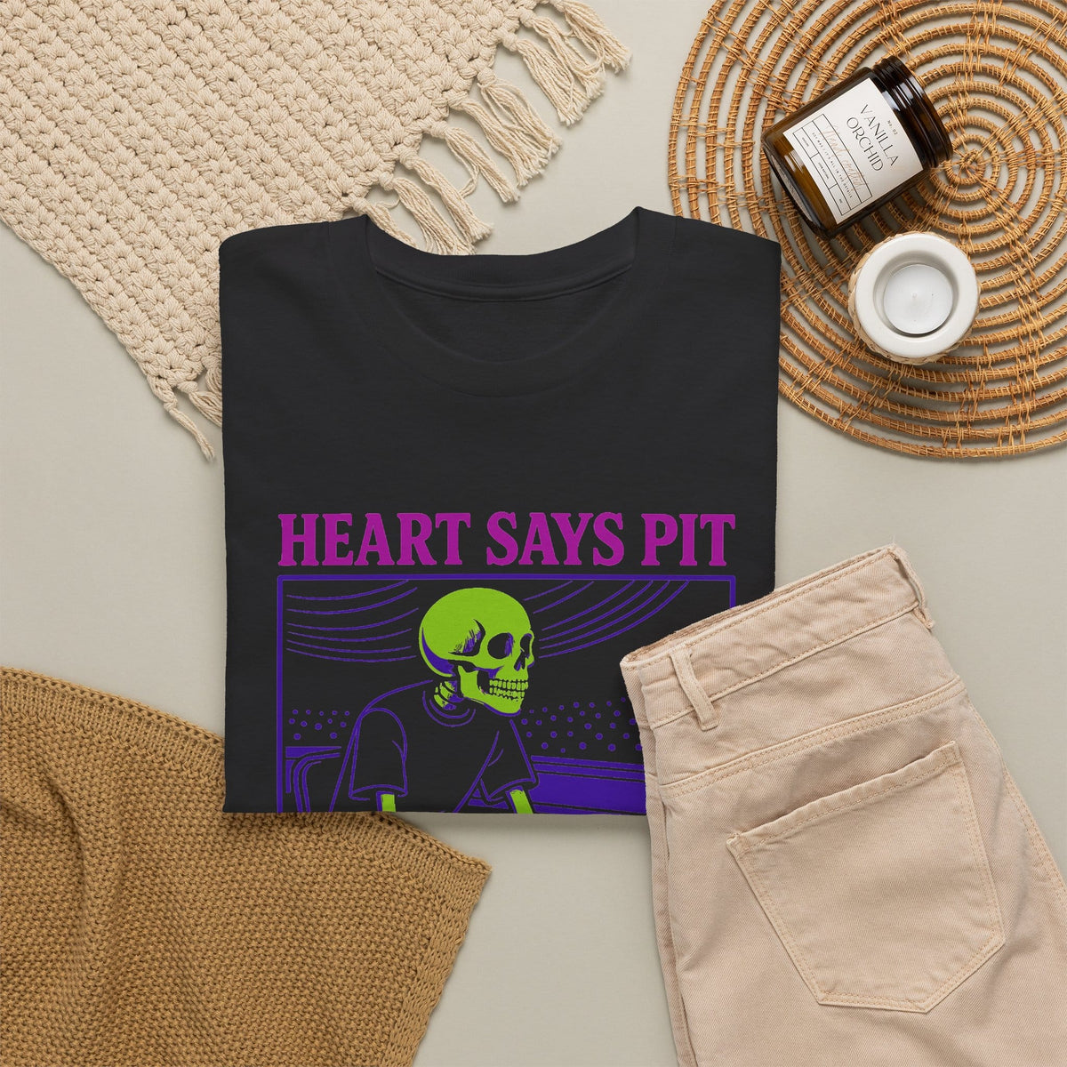 Heart Says Pit, Knees Say Balcony Neon Edition Tee