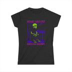 Heart Says Pit, Knees Say Balcony Neon Edition - Women's Tee UK S / Black