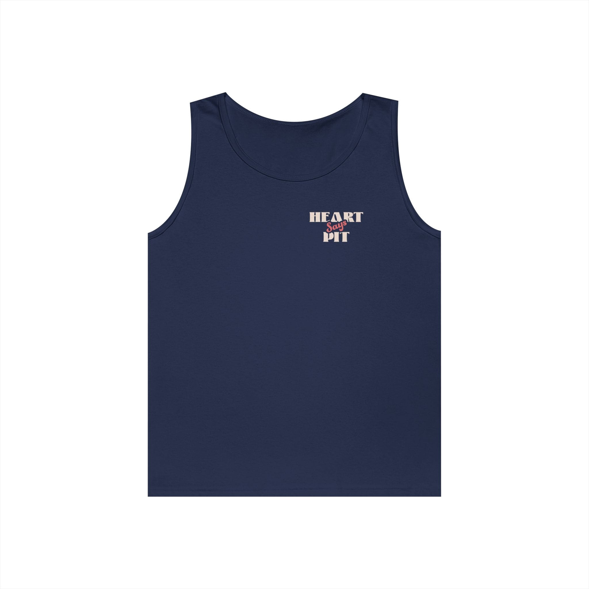 Heart Says Pit, Knees Say Sit Tank S / Navy