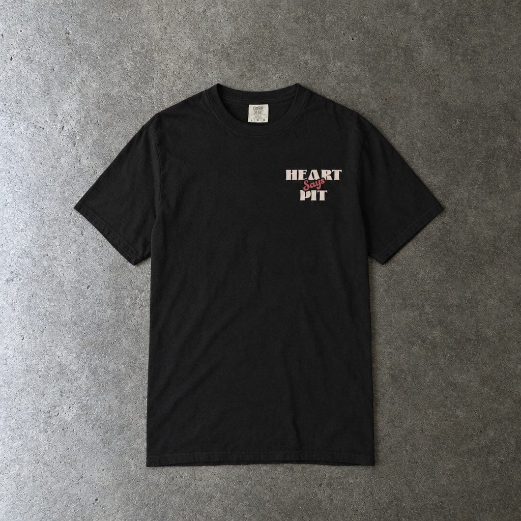 Heart Says Pit, Knees Say Sit Tee on Comfort Colors