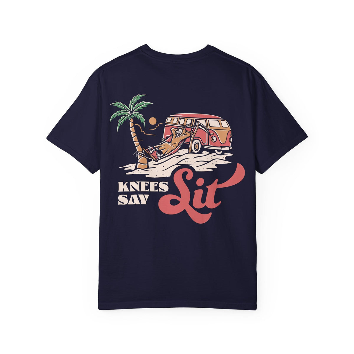 Heart Says Pit, Knees Say Sit Tee on Comfort Colors True Navy / S