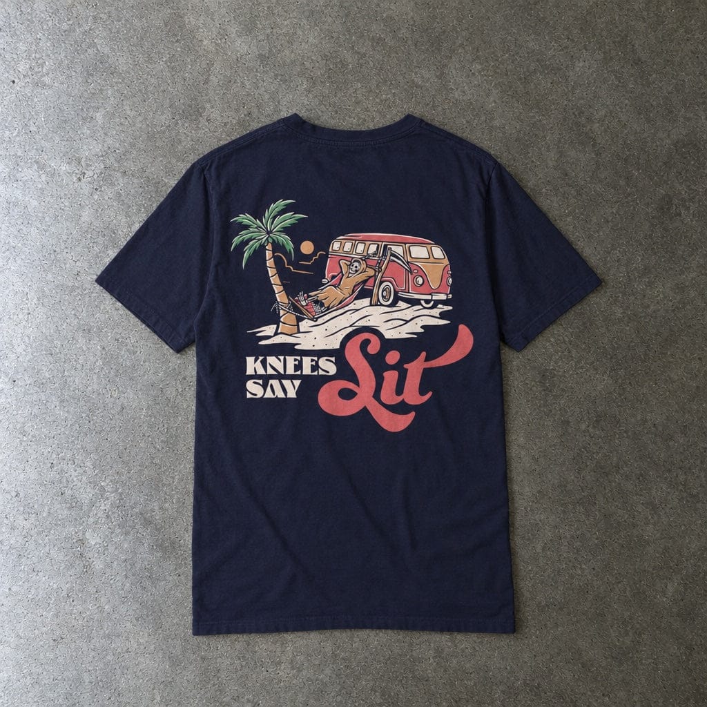 Heart Says Pit, Knees Say Sit Tee on Comfort Colors True Navy / S