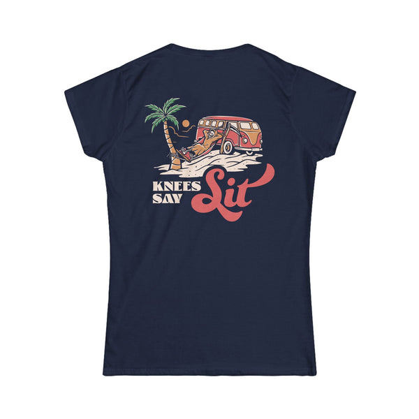Heart Says Pit, Knees Say Sit - Women's Tee S / Navy