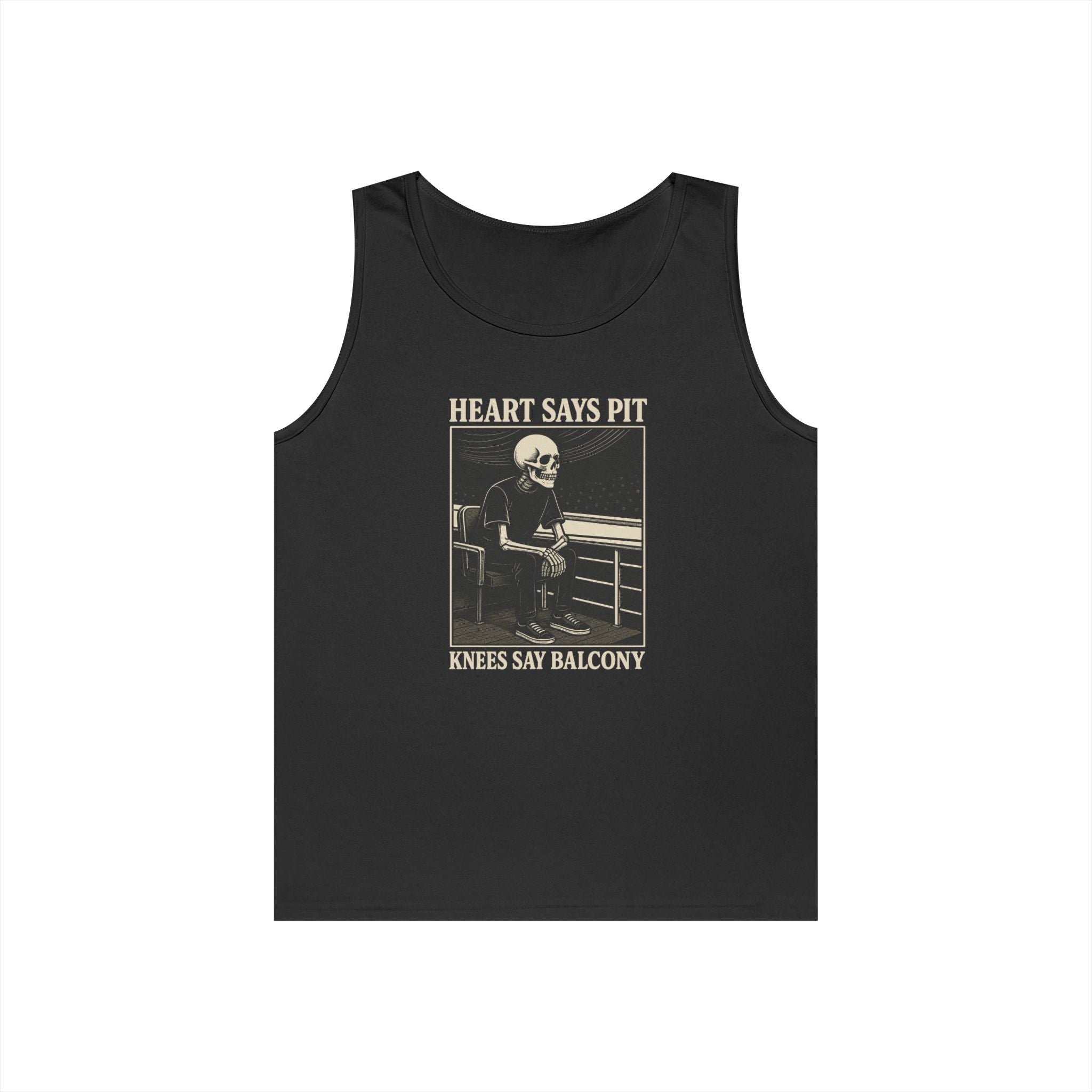 Hearts Say Pit, Knees Say Balcony Tank S / Black