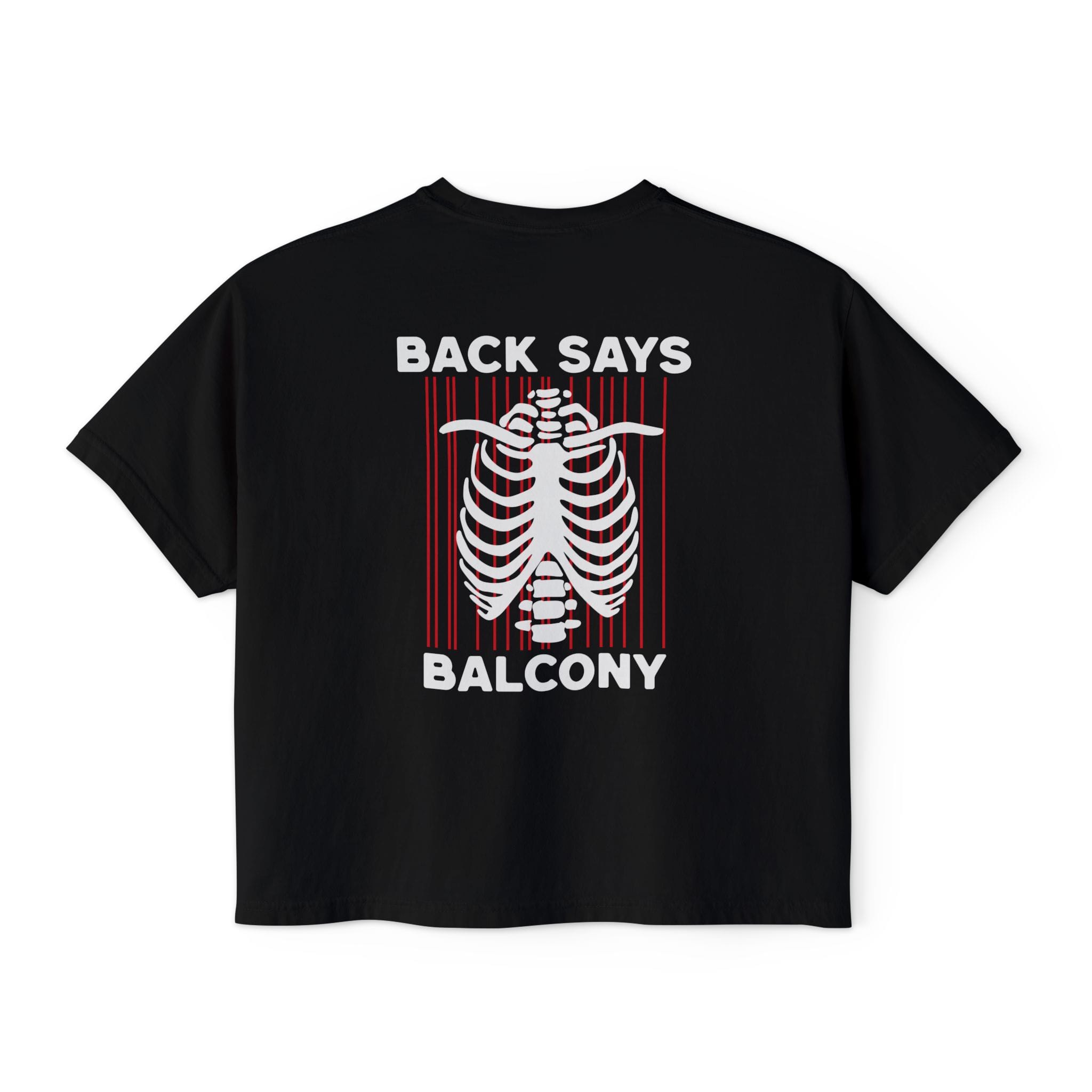 Hearts Says Pit, Back Says Balcony Crop Black / S