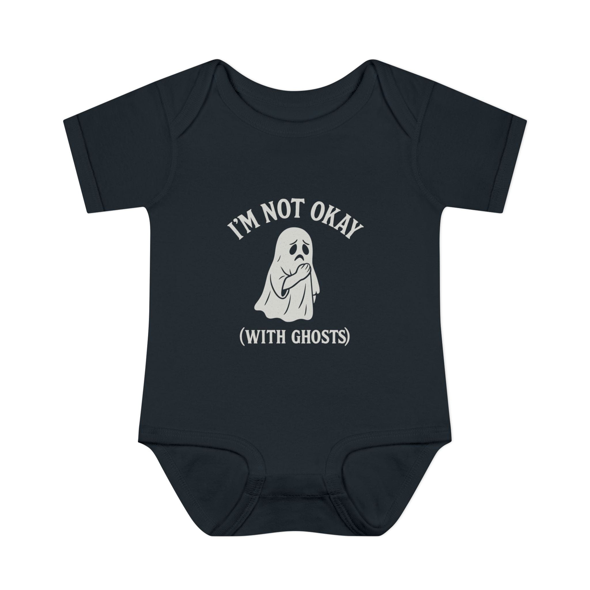 I'm Not Okay (With Ghosts) Onesie NB (0-3M) / Black