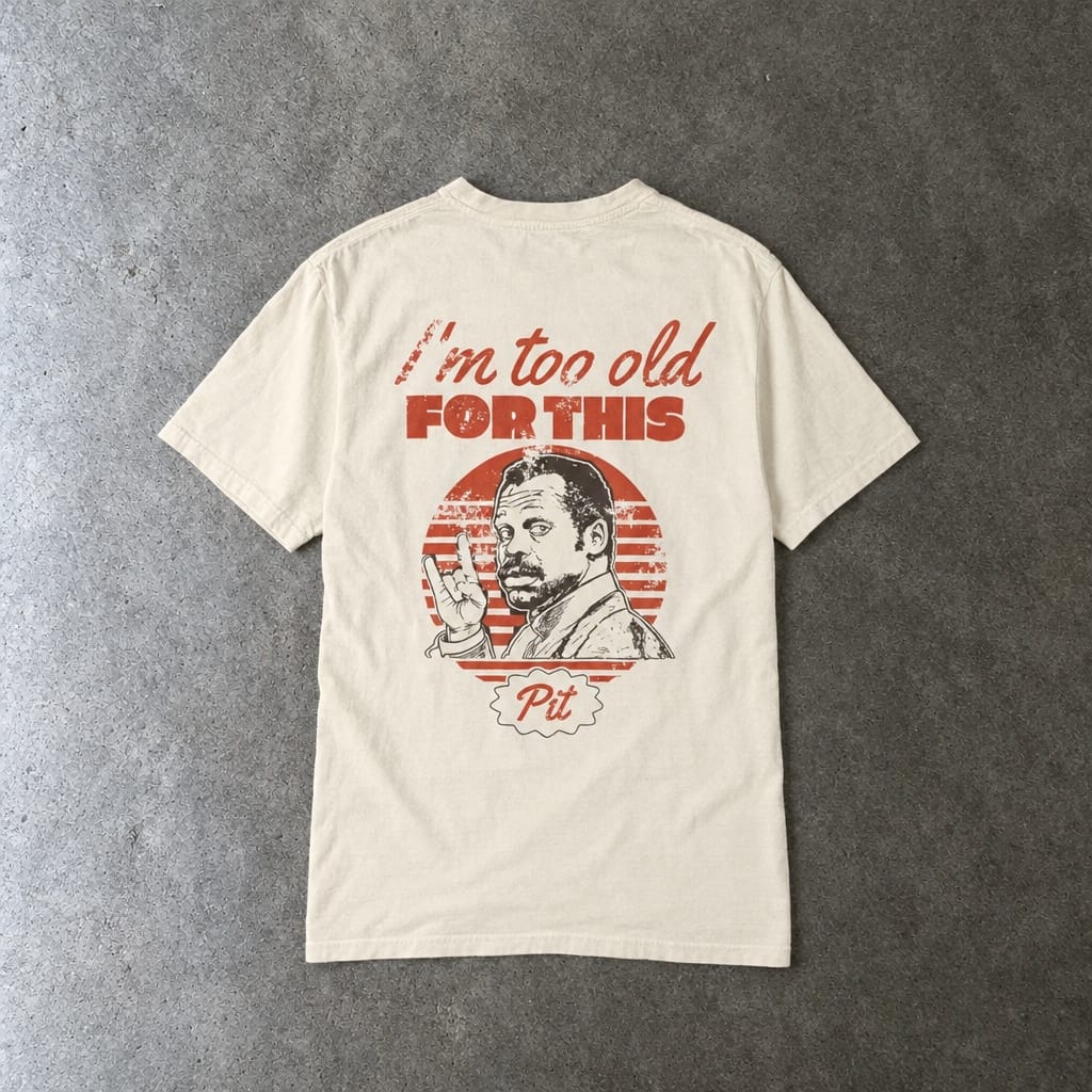 I'm Too Old For This Pit Danny Tee on Comfort Colors Ivory / L