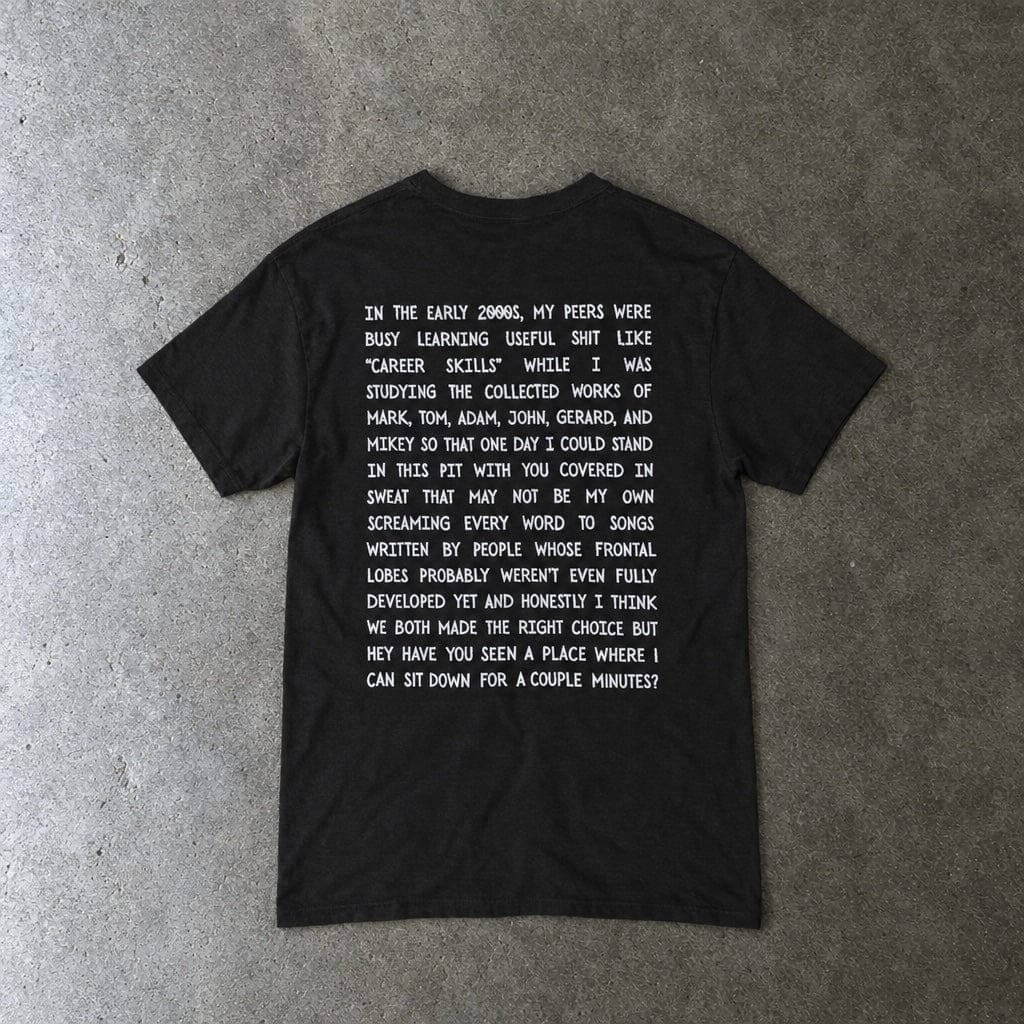 In the Early 2000s Tee in black, laid flat, back view