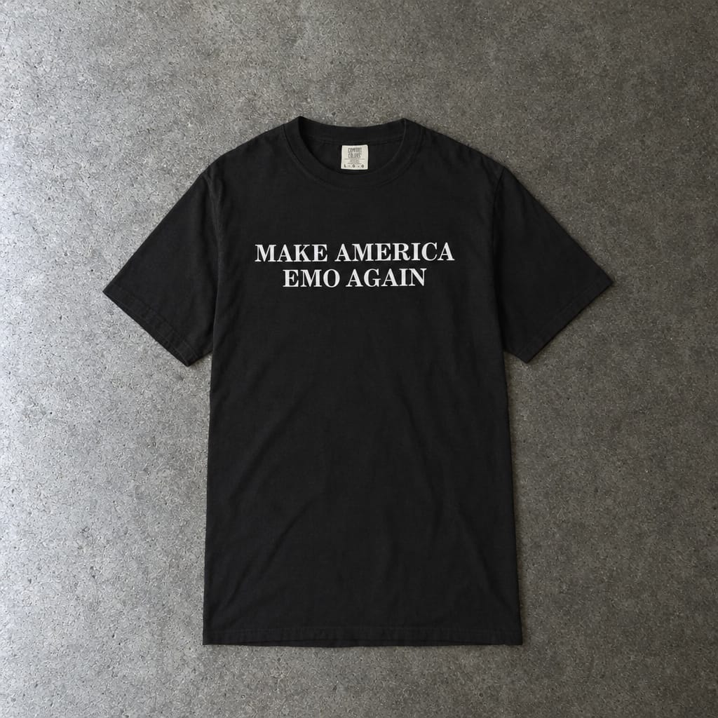 Make America Emo Again Tee on Comfort Colors Black / S