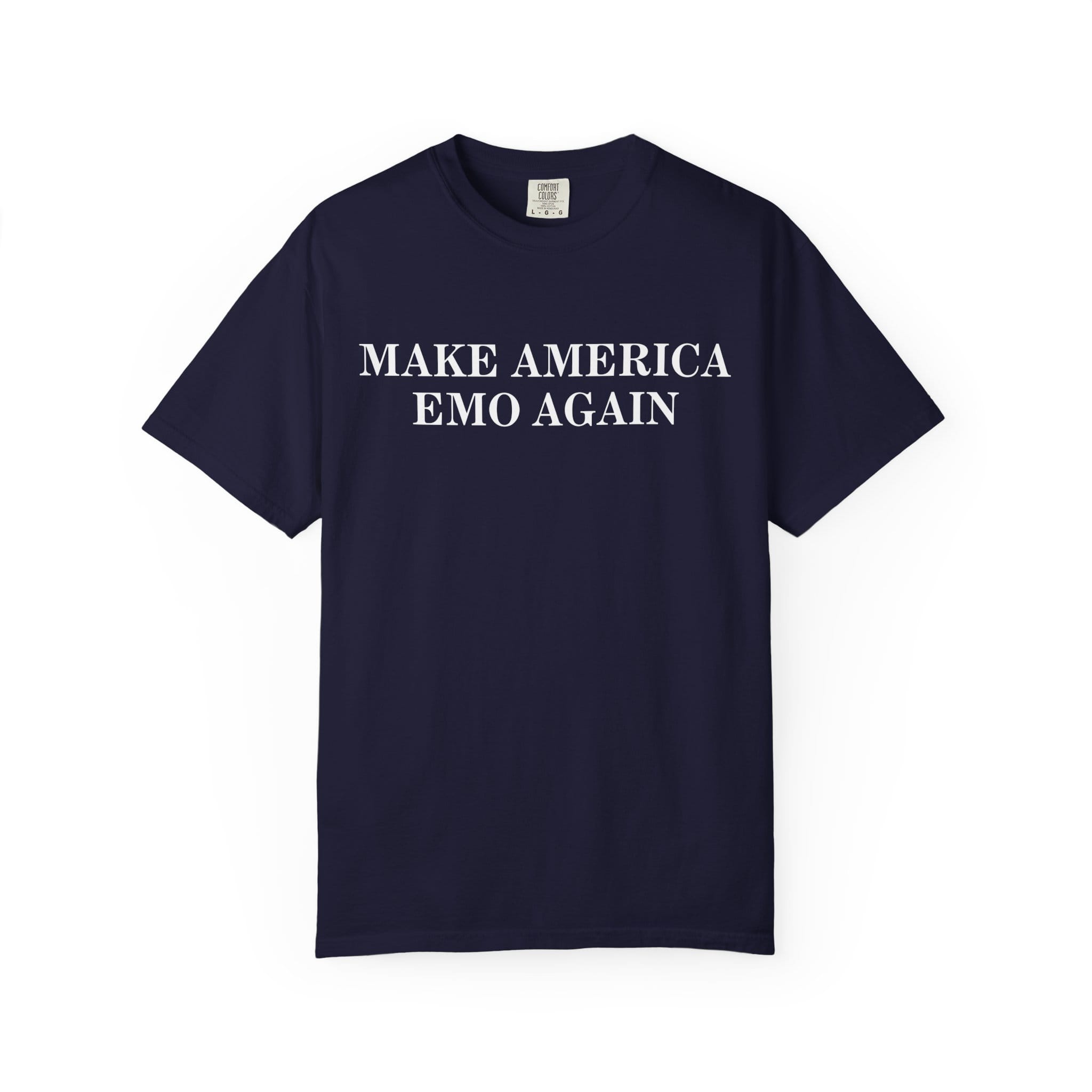Make America Emo Again Tee on Comfort Colors True Navy / S