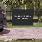 Make America Emo Again Yard Sign 18" x 24" / White