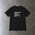 Motion City Swing Set youth tee in black, laid flat