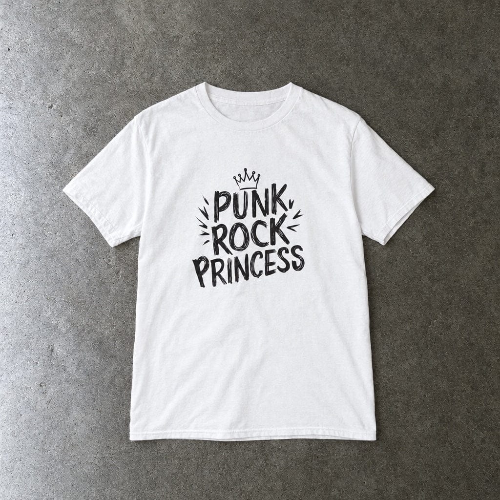 Punk Rock Princess youth tee in white, laid flat