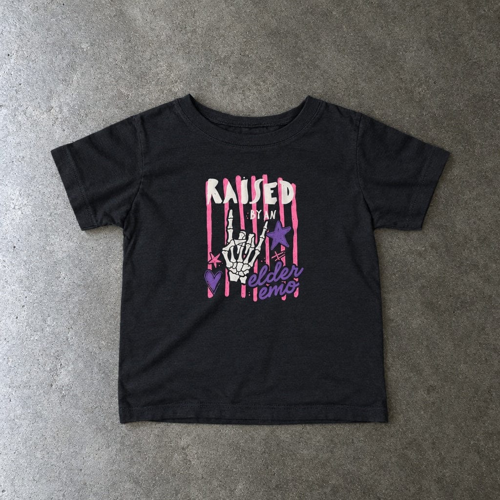 Raised by an Elder Emo 2.0 Baby Tee Black / 6M