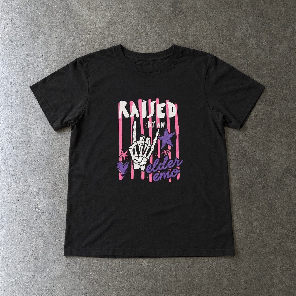 Raised by an Elder Emo 2.0 Toddler Tee Black / 2T