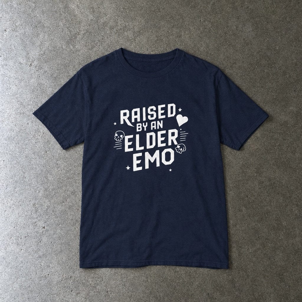 Raised by an Elder Emo - Youth Tee UK XS / Navy