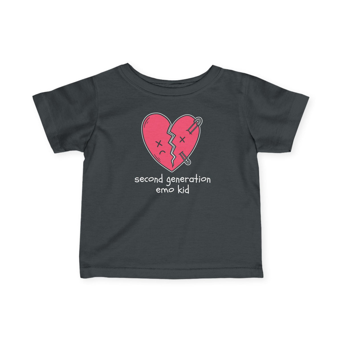 Second Generation Emo Kid 2.0 Baby Tee Charcoal / 6M