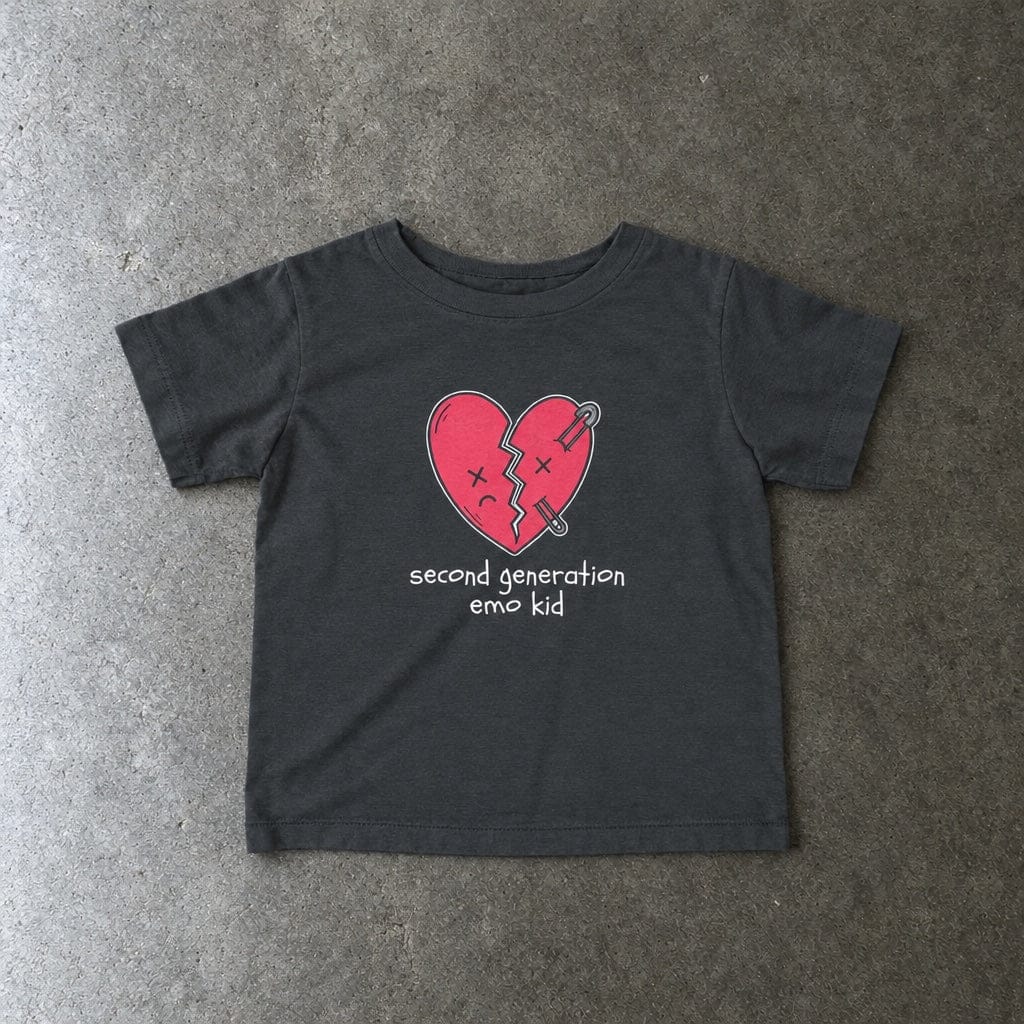 Second Generation Emo Kid 2.0 Baby Tee Charcoal / 6M