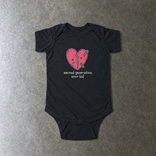 Second Generation Emo Kid 2.0 Onesie Black / NB (0-3M)