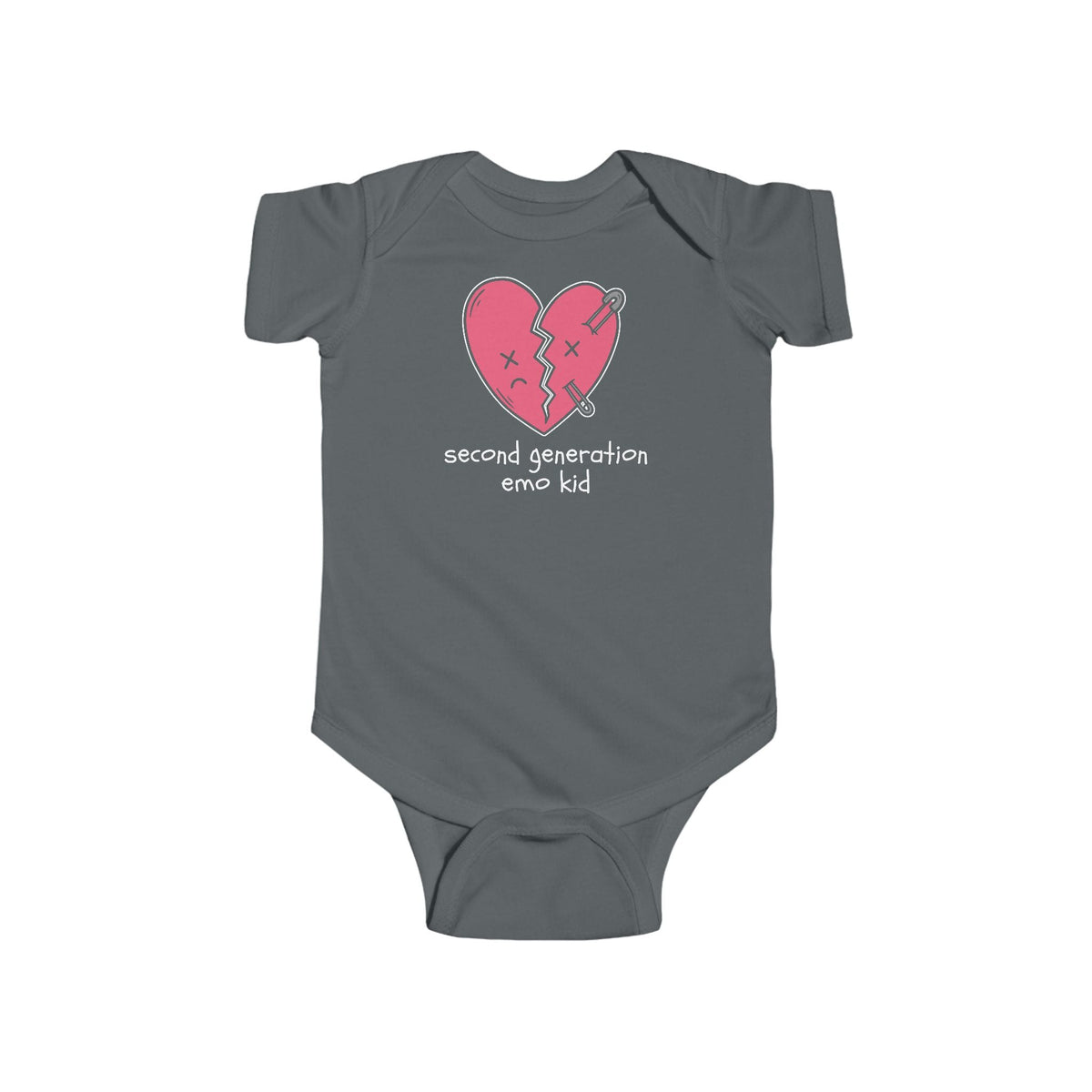 Second Generation Emo Kid 2.0 Onesie Charcoal / NB (0-3M)