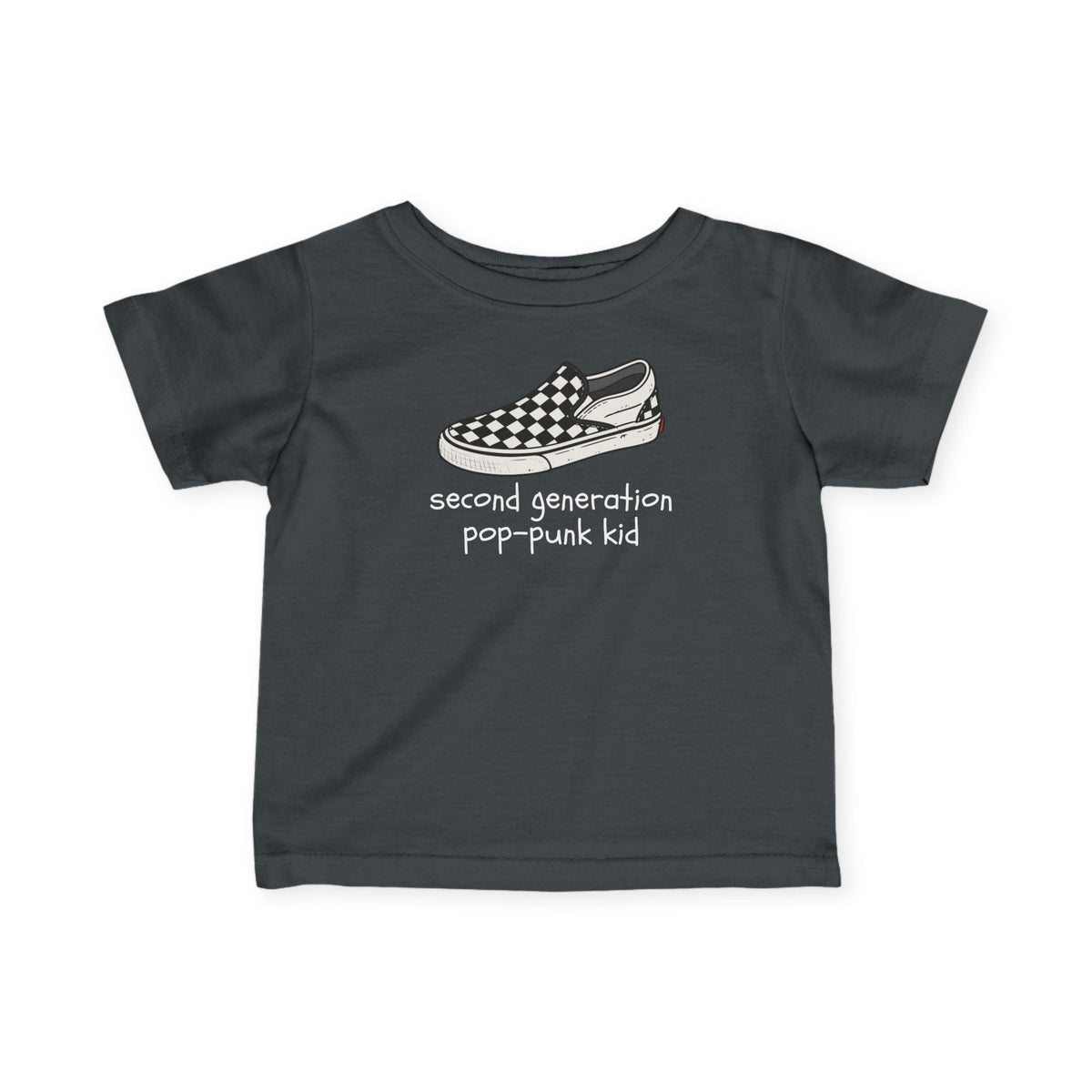 Second Generation Pop-punk Kid 2.0 Baby Tee Charcoal / 6M