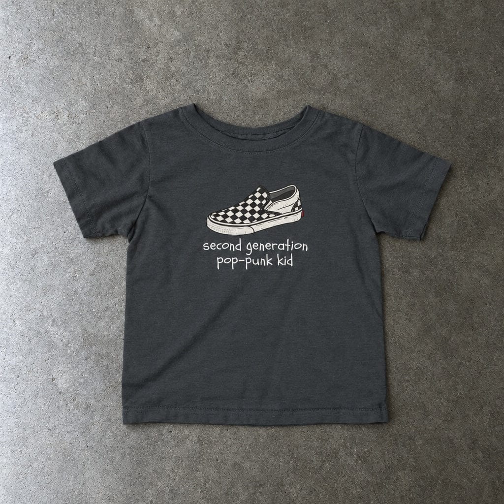 Second Generation Pop-punk Kid 2.0 Baby Tee Charcoal / 6M