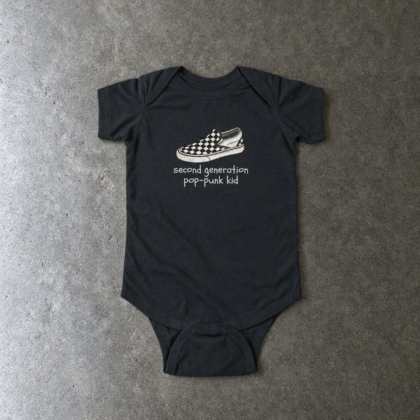 Second Generation Pop-punk Kid 2.0 Onesie Black / NB (0-3M)