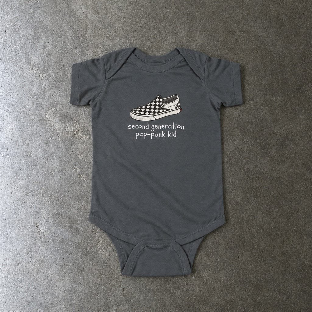 Second Generation Pop-punk Kid 2.0 Onesie Charcoal / NB (0-3M)