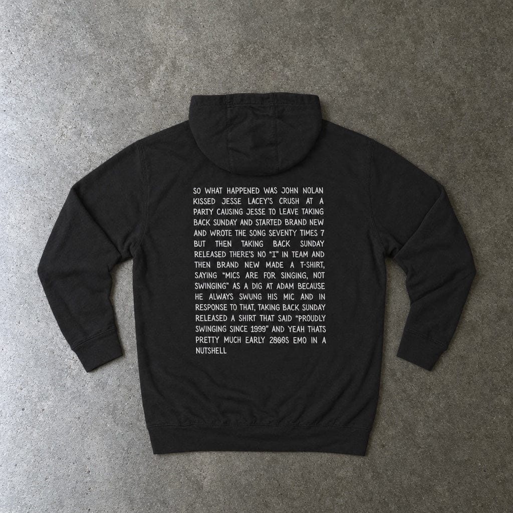 So what happened was John.... Hoodie in black, laid flat, back view
