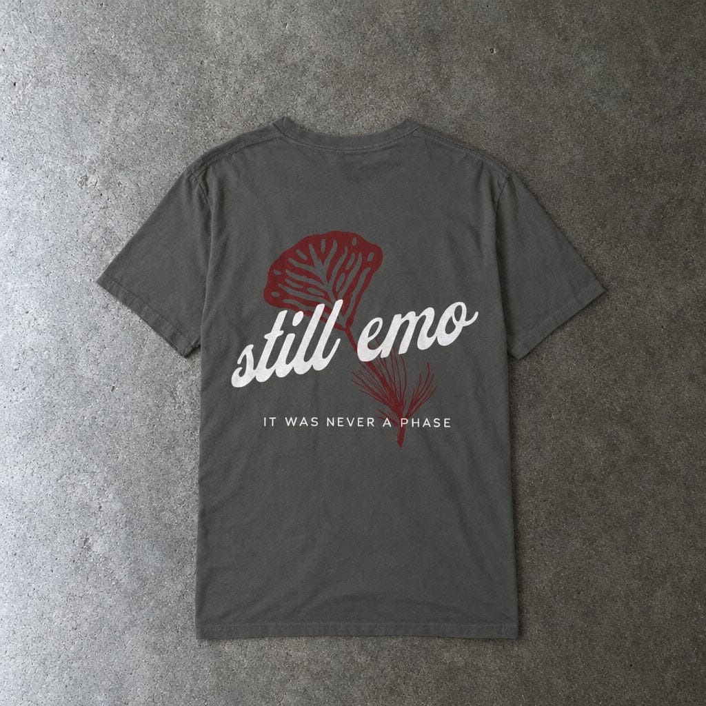 Still Emo Flower Tee on Comfort Colors Pepper / M