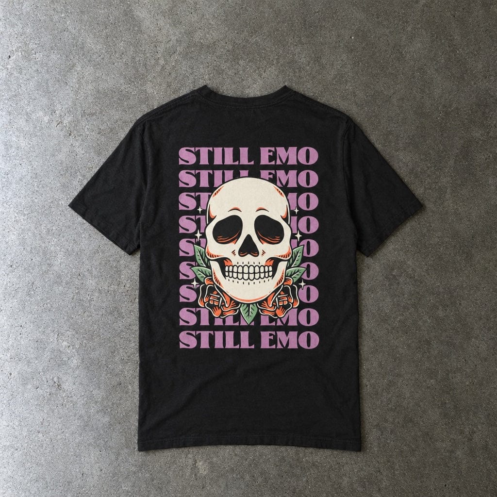 Still Emo Skull Tee on Comfort Colors Black / S