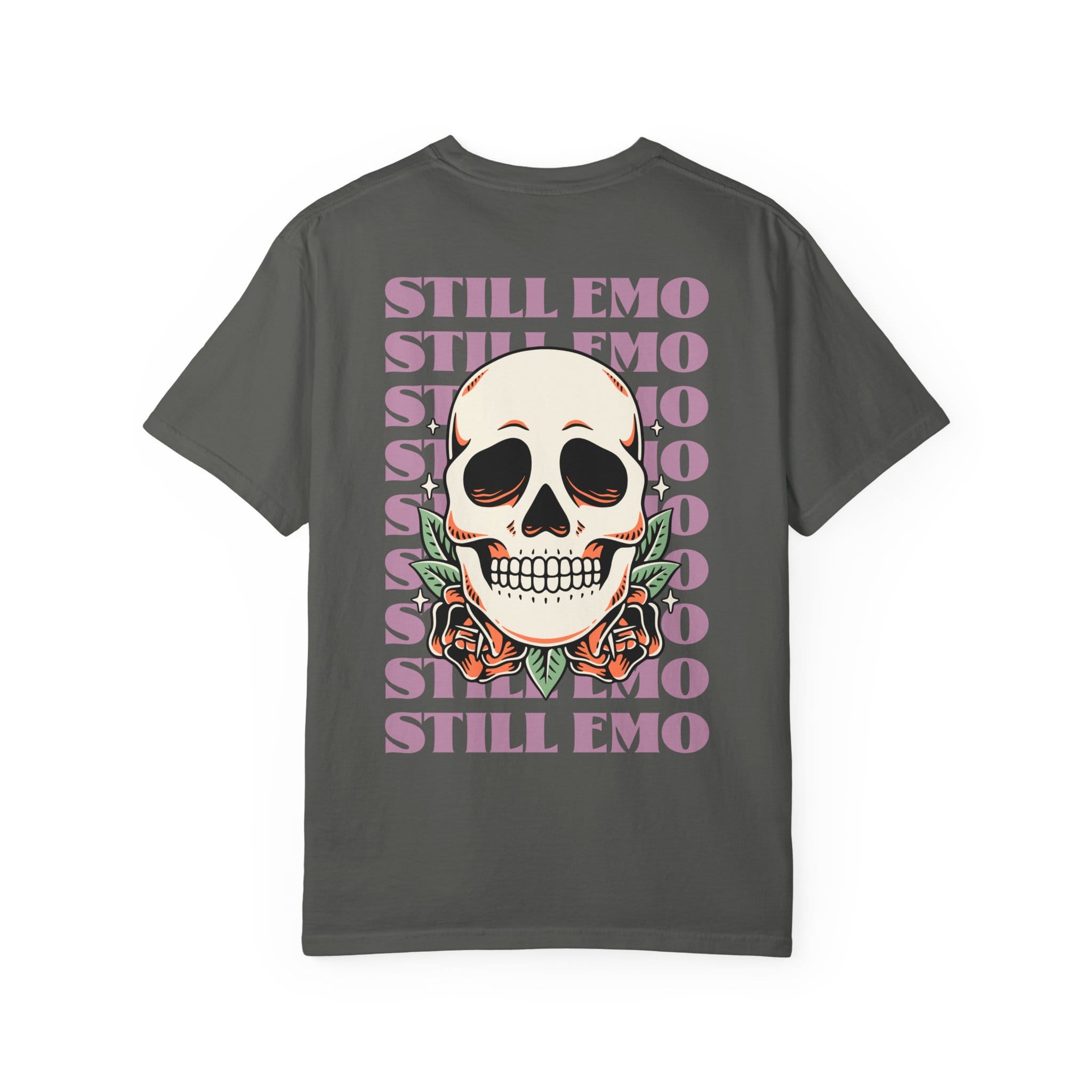 Still Emo Skull Tee on Comfort Colors Pepper / M