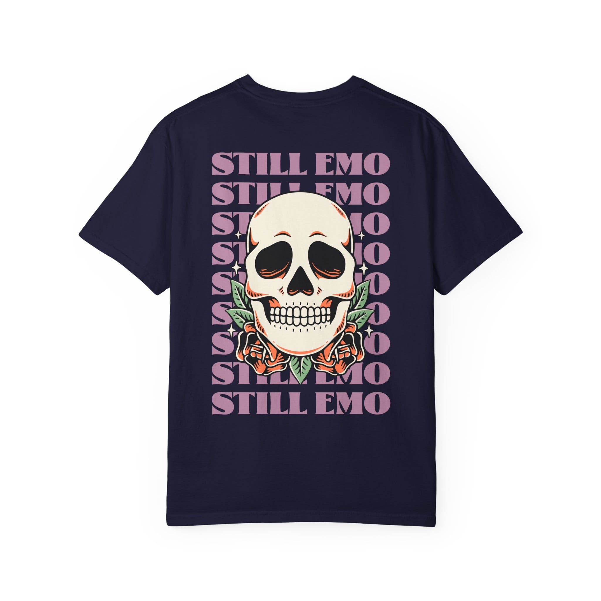 Still Emo Skull Tee on Comfort Colors True Navy / S