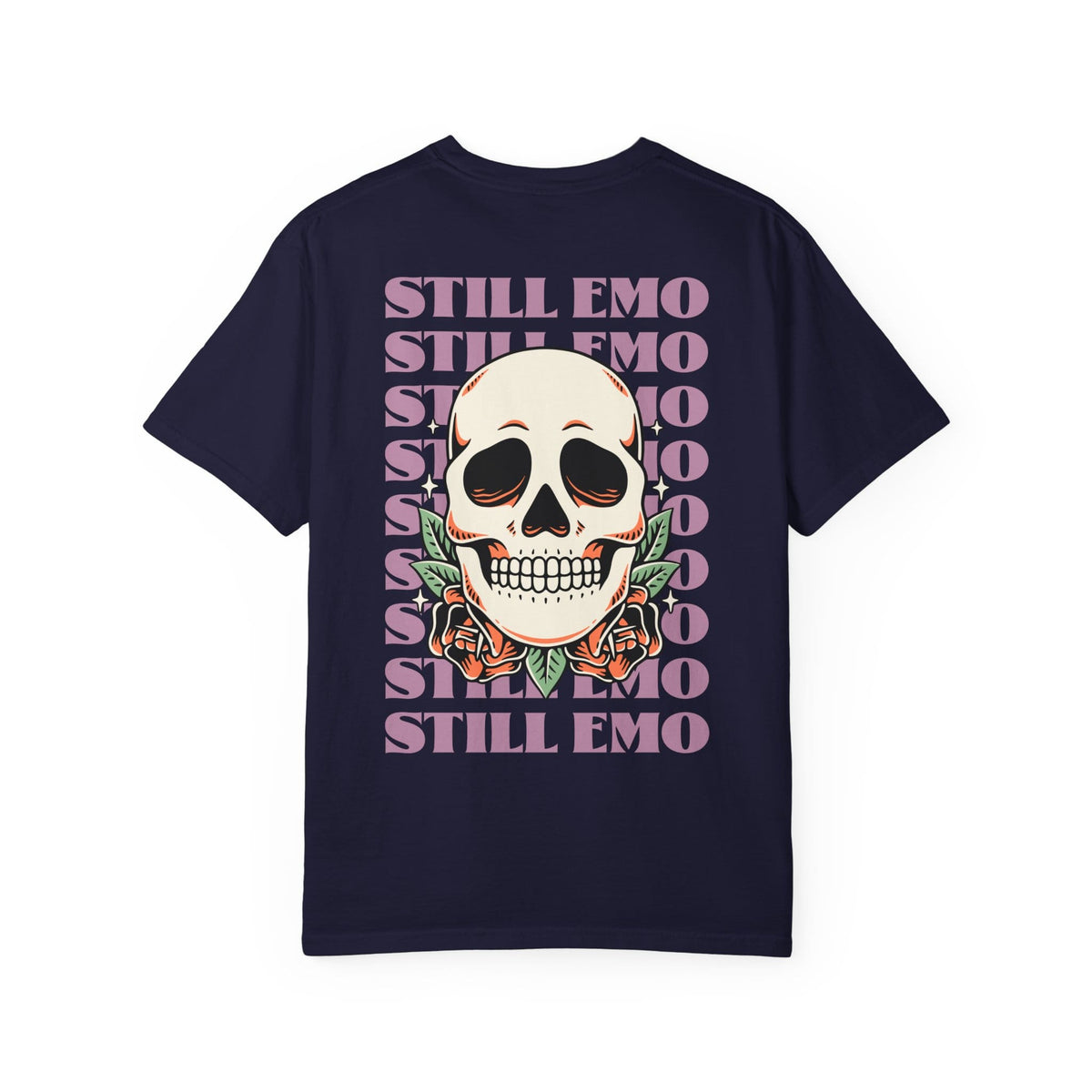 Still Emo Skull Tee on Comfort Colors True Navy / S