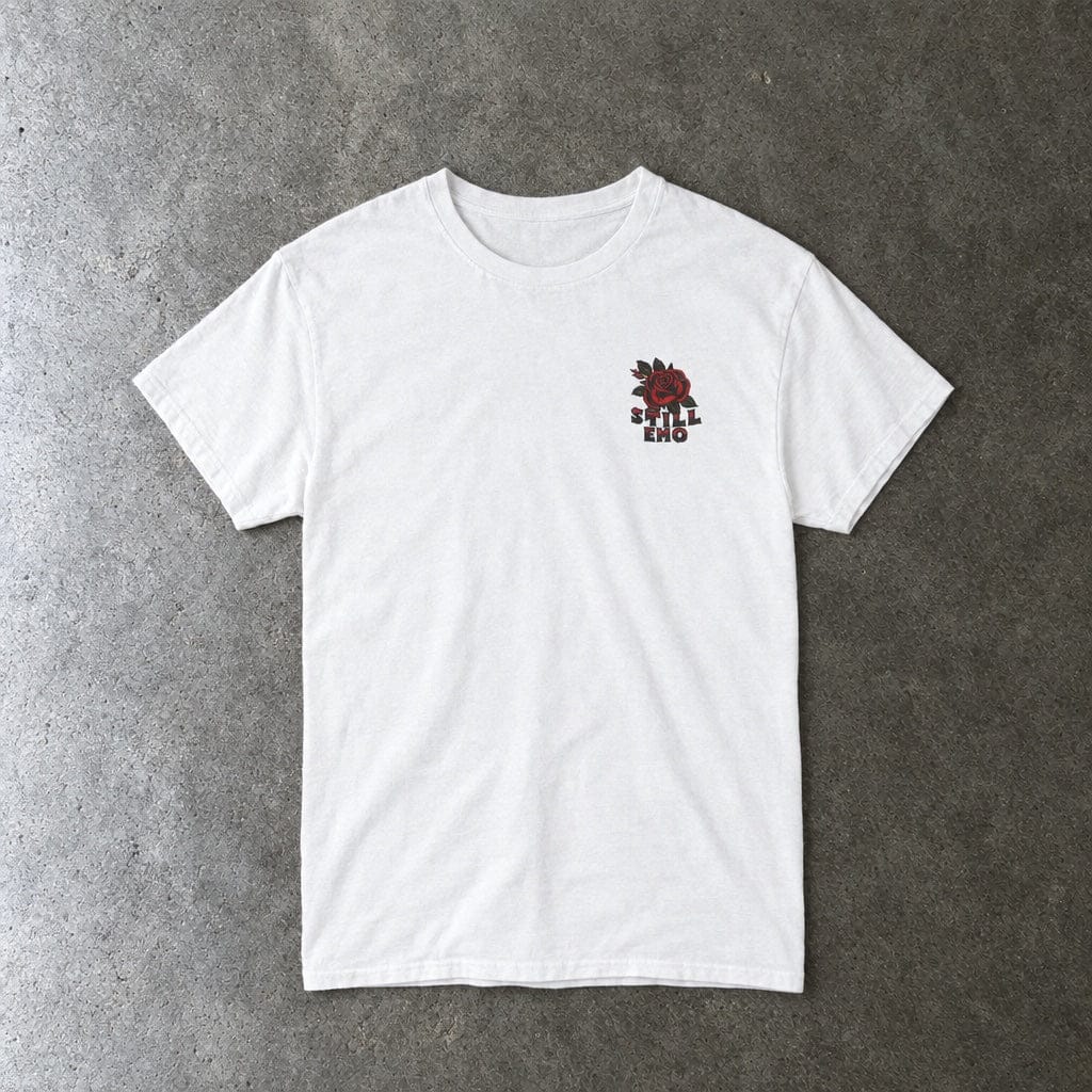 Still Not Okay Tee in white, laid flat