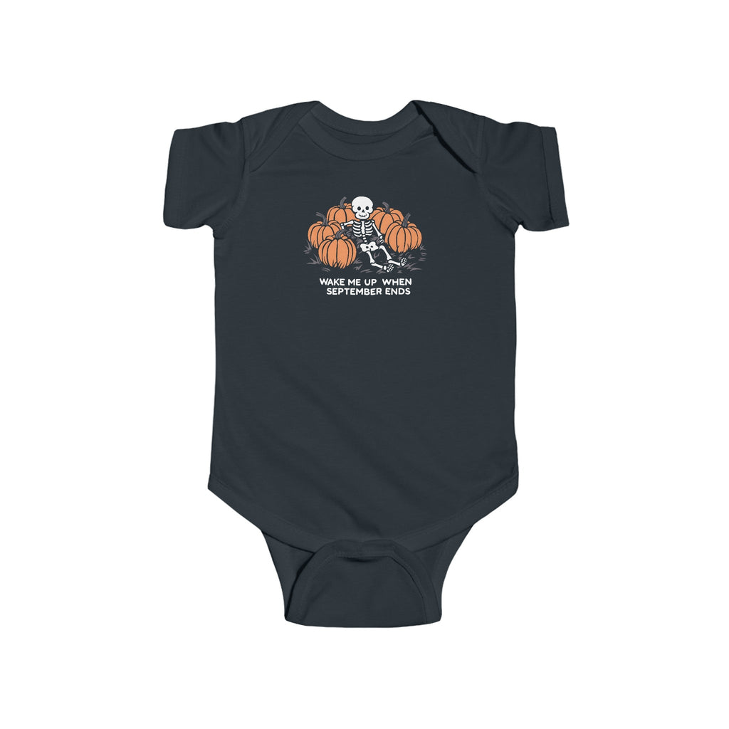 Wake Me Up When September Ends Onesie Black / 6M