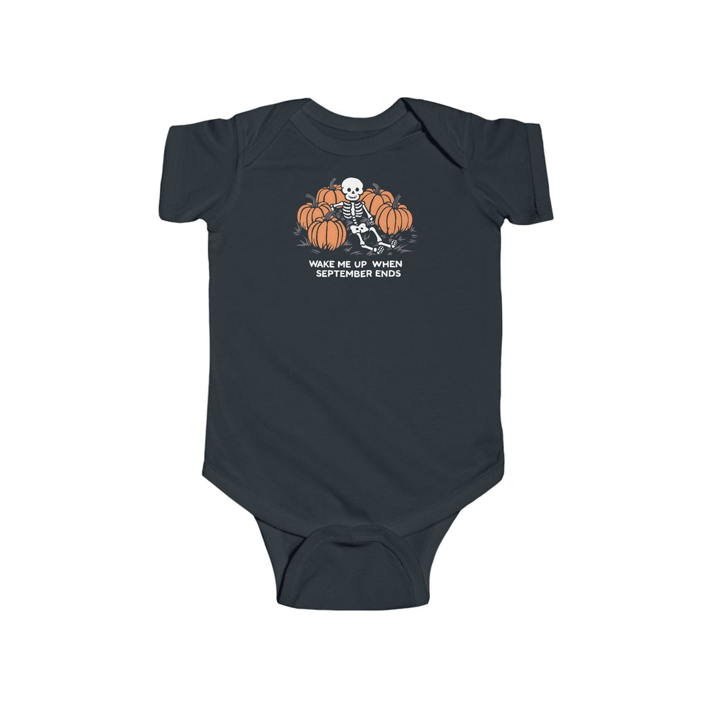 Wake Me Up When September Ends Onesie UK Black / 6M